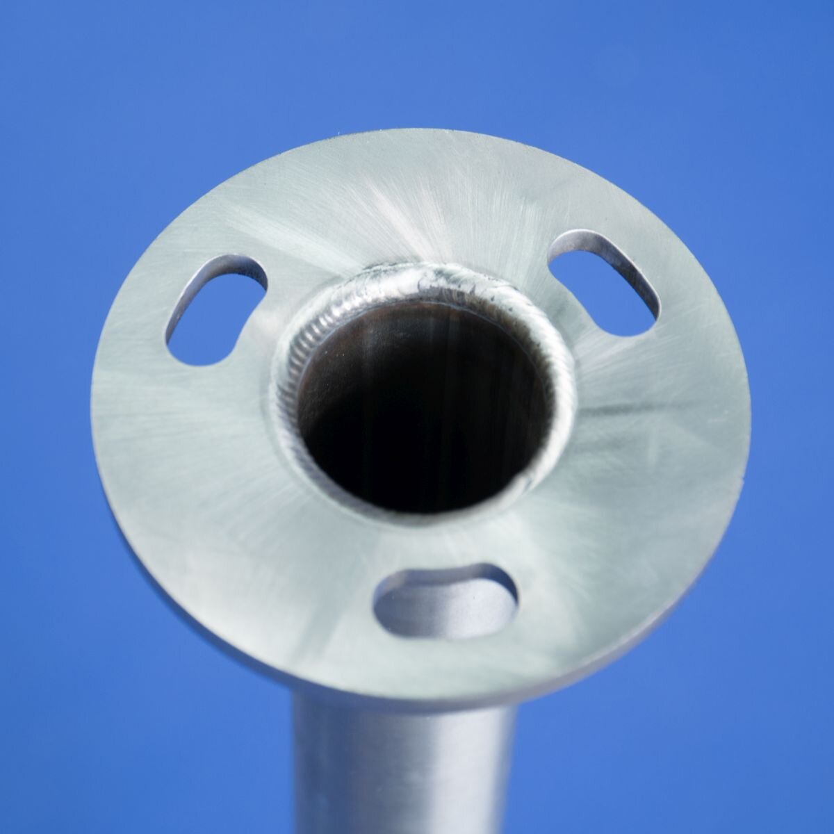 Cordón de soldadura orbital vista de brida mecanizado de tubos Evotec